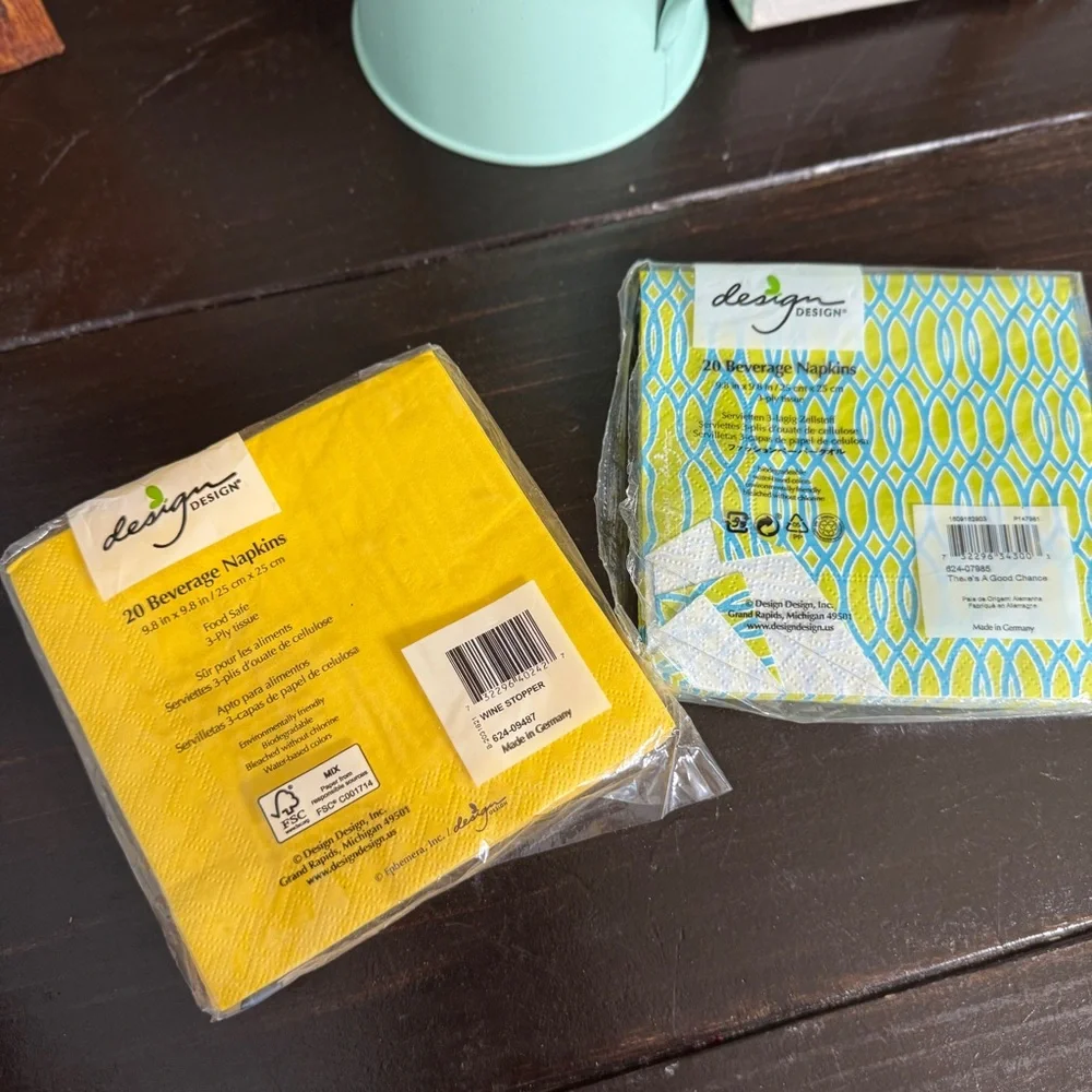 Funny and Colorful Wine  2 pack Cocktail Napkins Junk Journal Ephemera